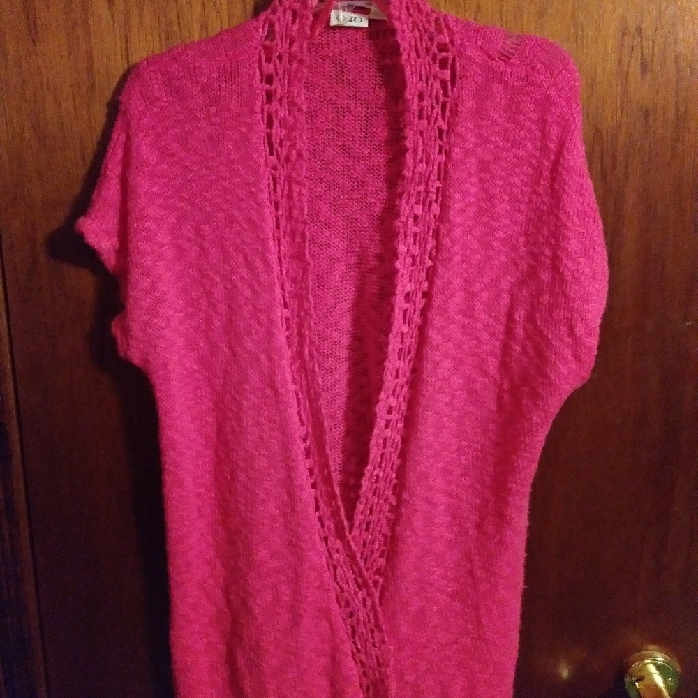 *SOLD* Cato Pink Knit Cardigan, Sz. XL