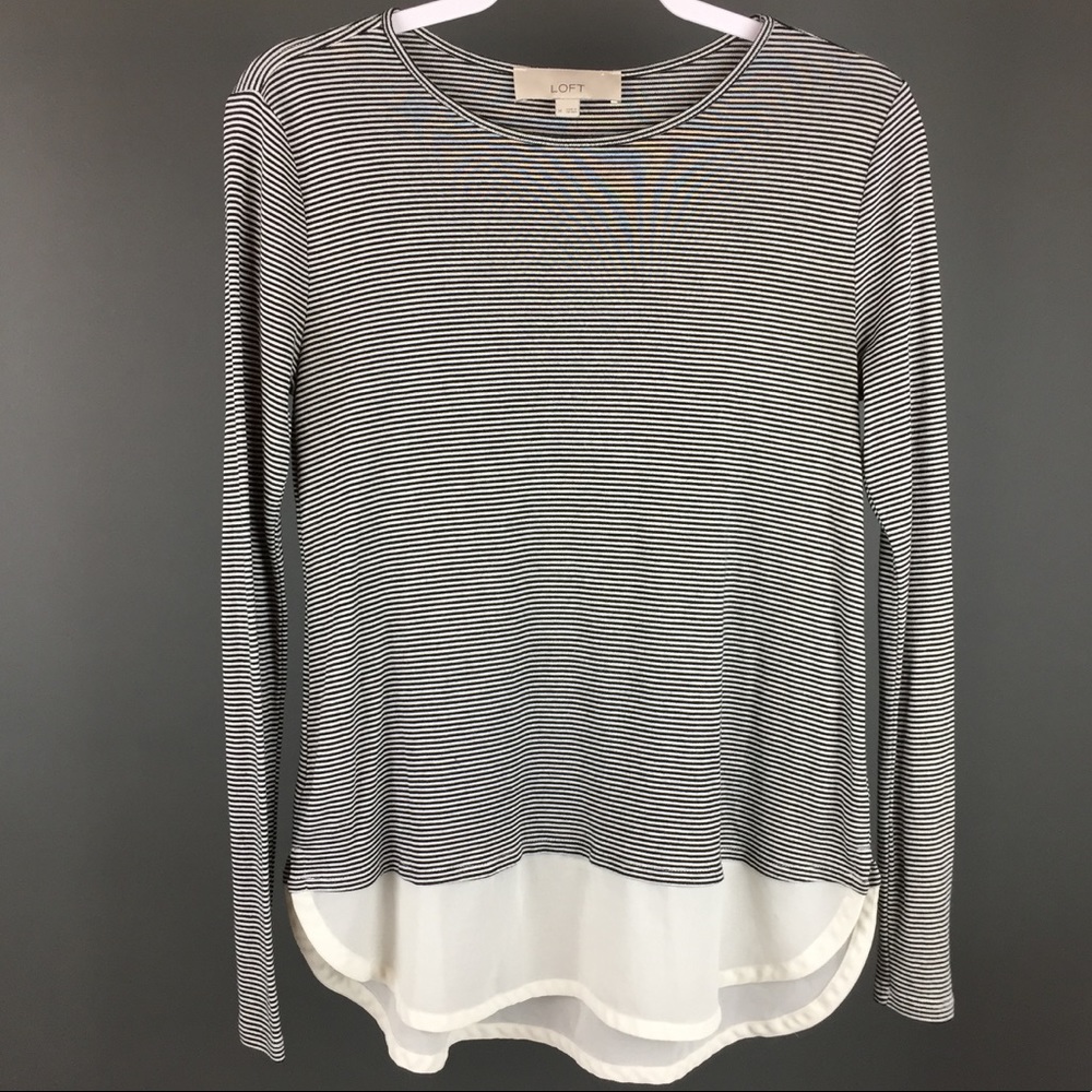 ✨LOFT Women's Striped Long Sleeve Tee Shirt M✨
