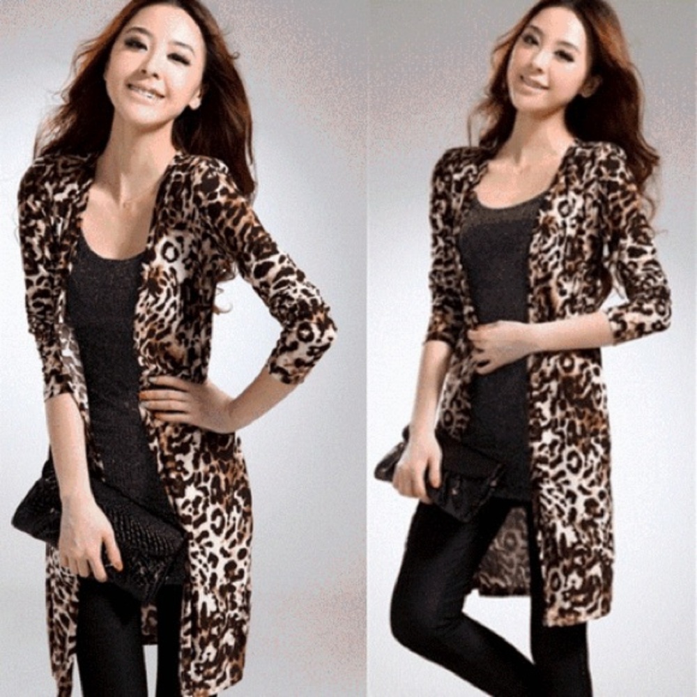 Women Leopard Open Cardigan, New without tag