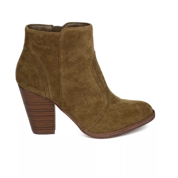 Faux suede chunky olive booties RESTOCKED - Picture 4 of 4