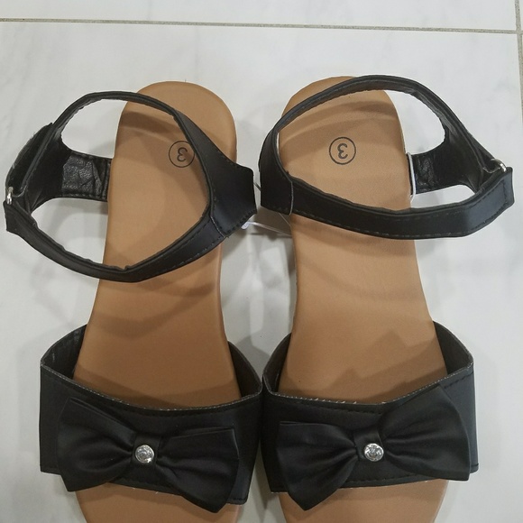 🚫SOLD🚫NWOT black cork style wedge sandals SZ 3 - Picture 5 of 5