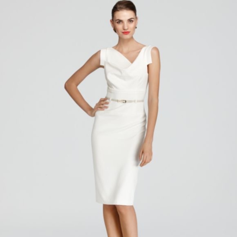 Black Halo Jackie O dress in white