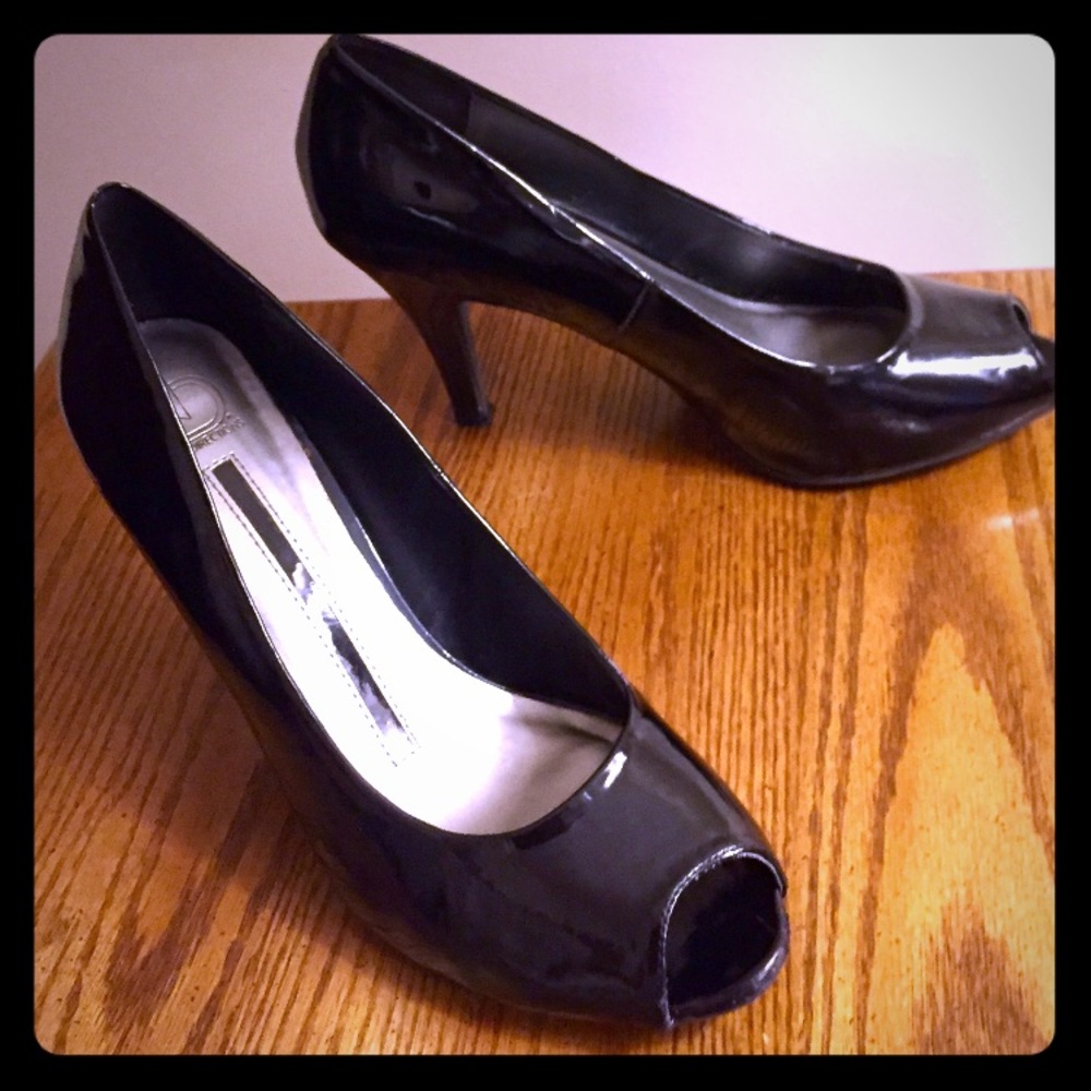 Black Peep Toe Pump High Heels Size 10