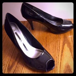 Black Peep Toe Pump High Heels Size 10