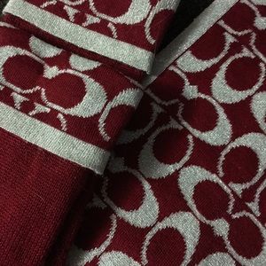 COACH matching glove and scarf set NWT