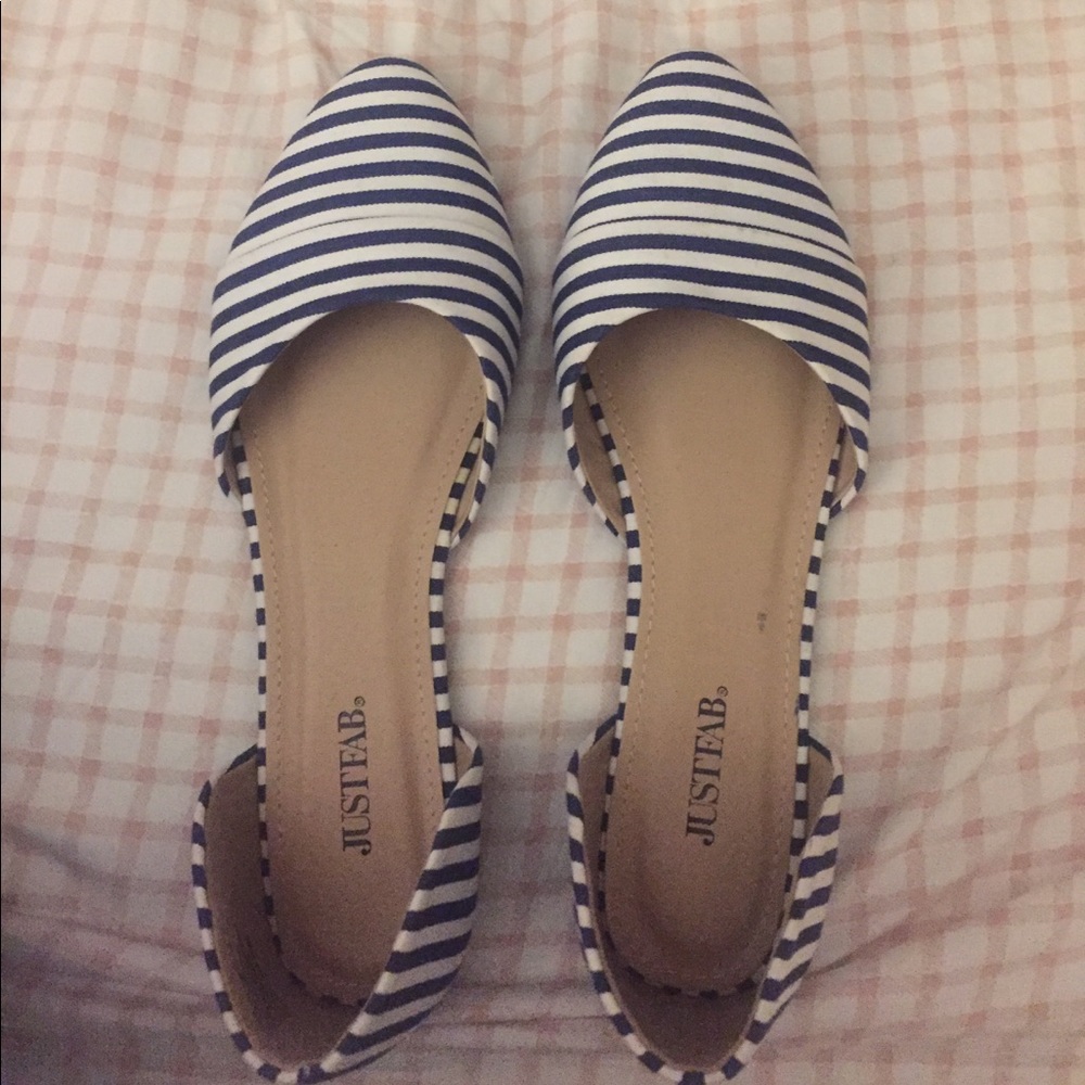 Cute flats! Blue and white stripe
