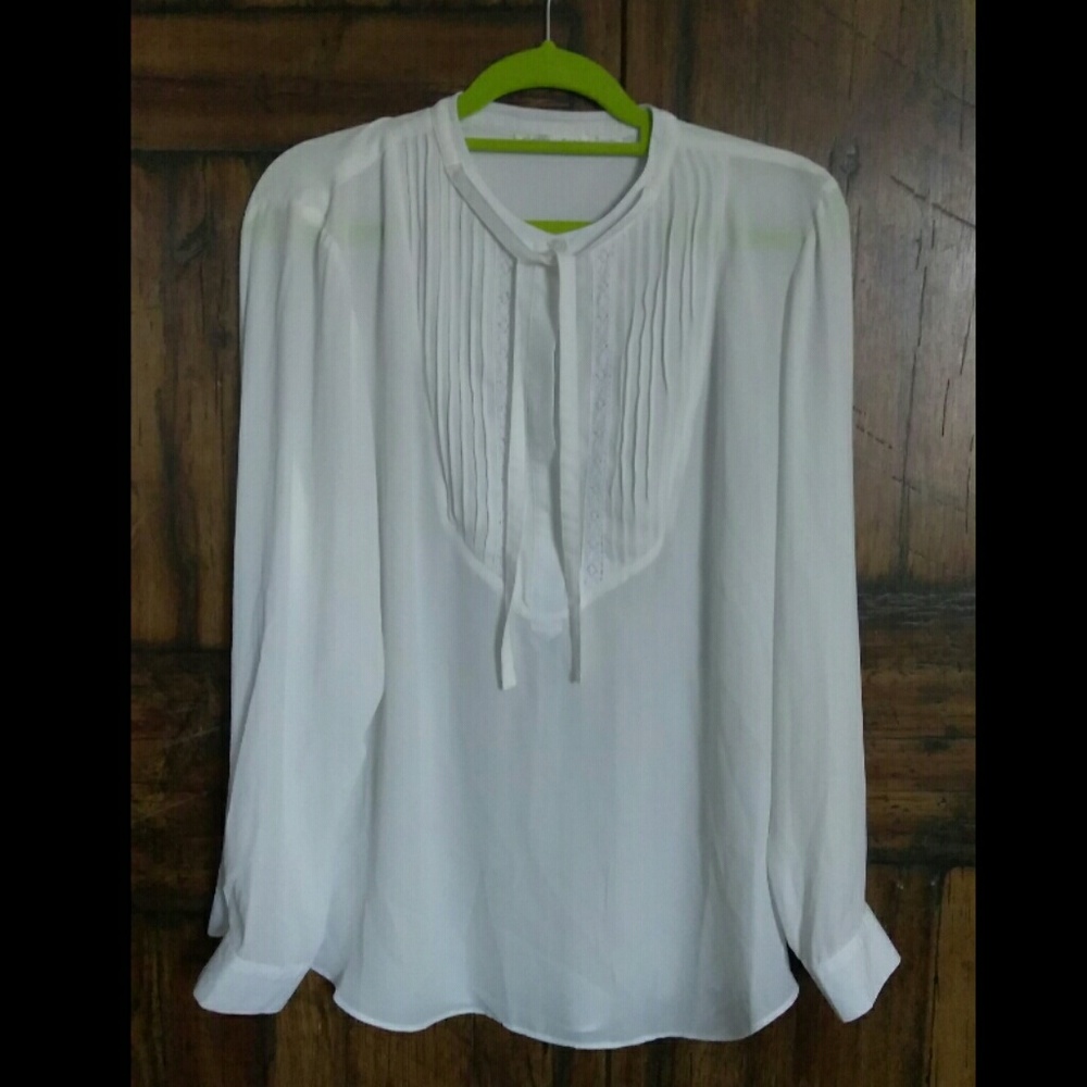 Anthropologie Violet + Claire white victorian top