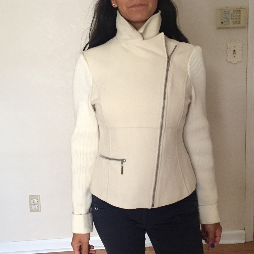 Bebe Wool and Angora ivory jacket / sweater