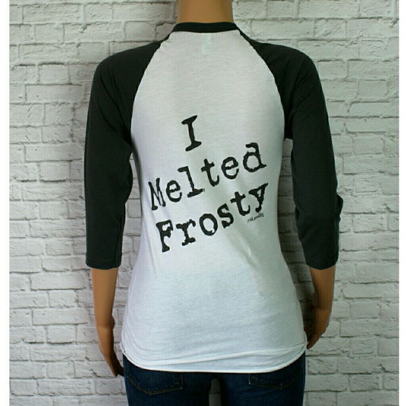 "I Melted Frosty" Graphic Baseball Tee - Picture 2 of 3