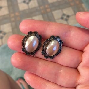 Sterling silver mother of pearl post earrings