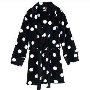 VS Pink - black and white polka dot robe