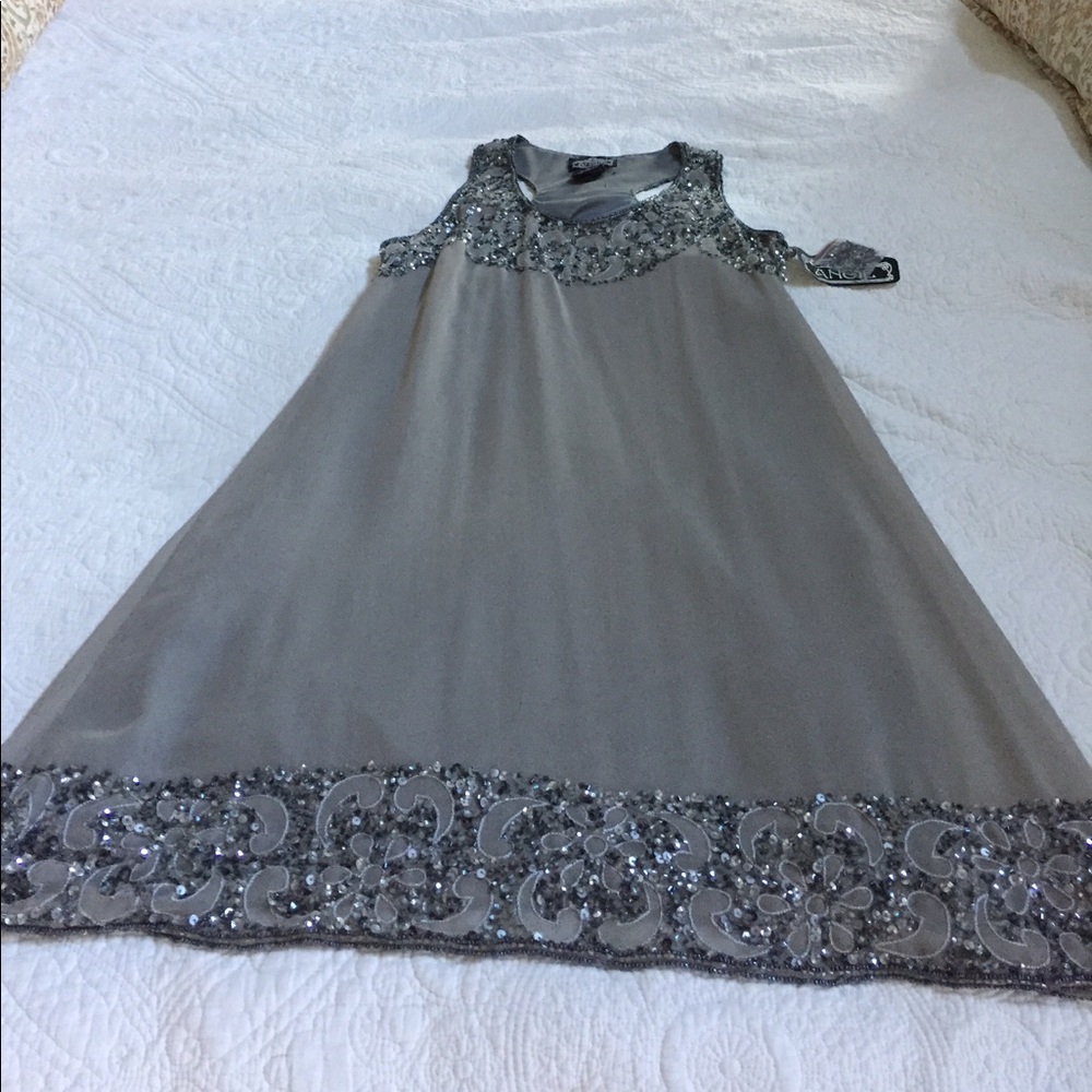 Sequence trim swing dress