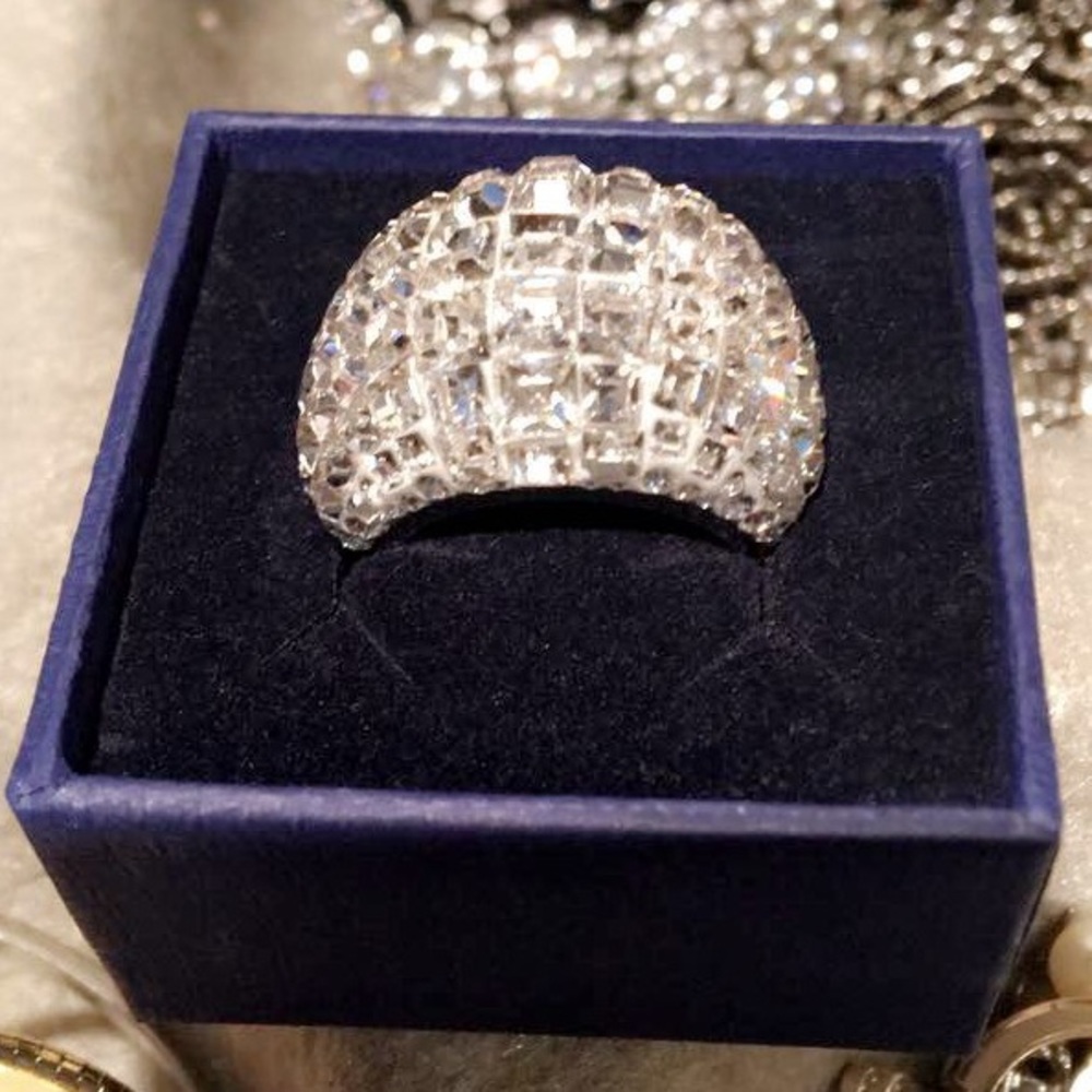 Swarovski Platinum-Plated Sterling Silver Ring