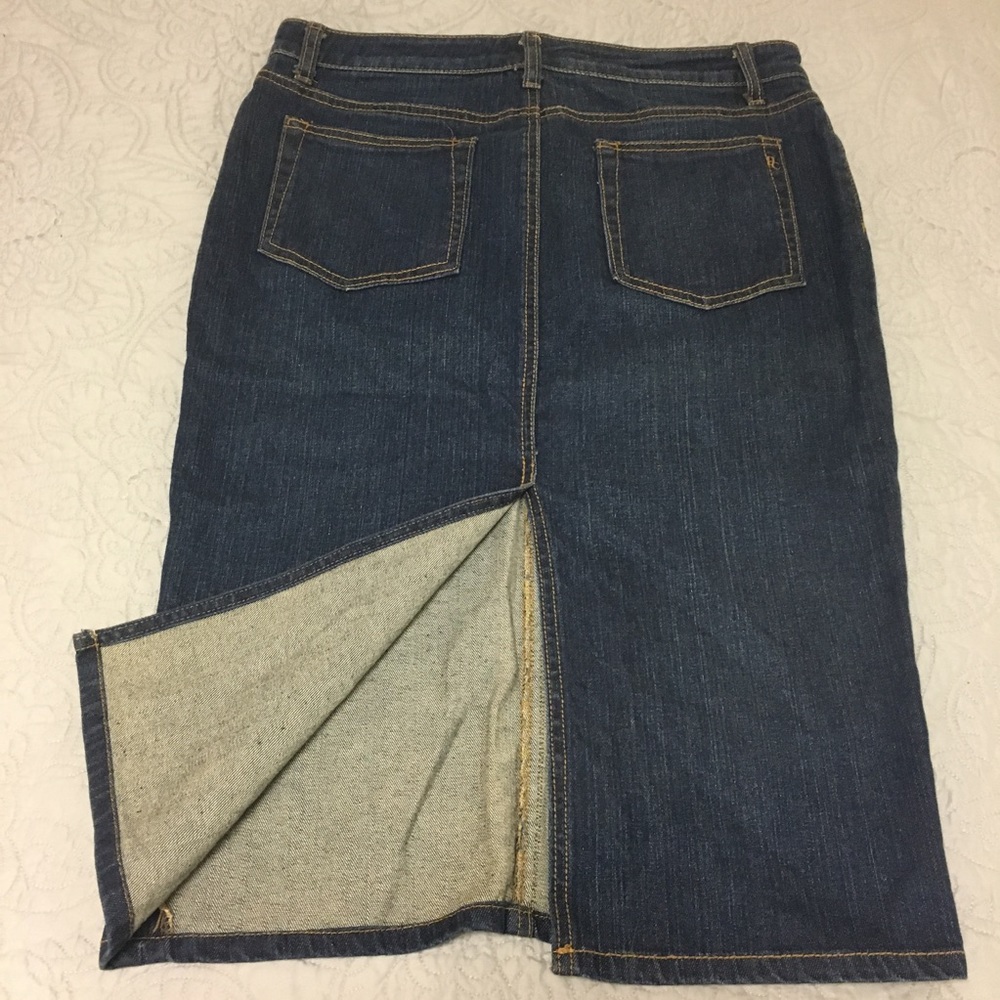 Pure Color Demin Pencil Skirt