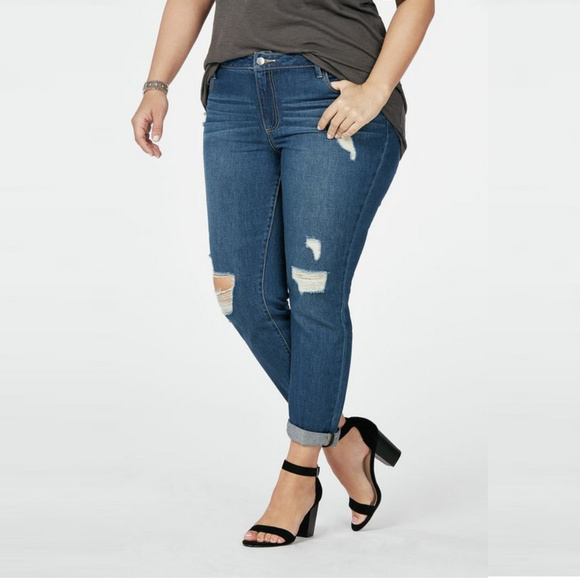 Denim - ☆2 x HP☆ Distressed Slim Boyfriend in Blue Tropics