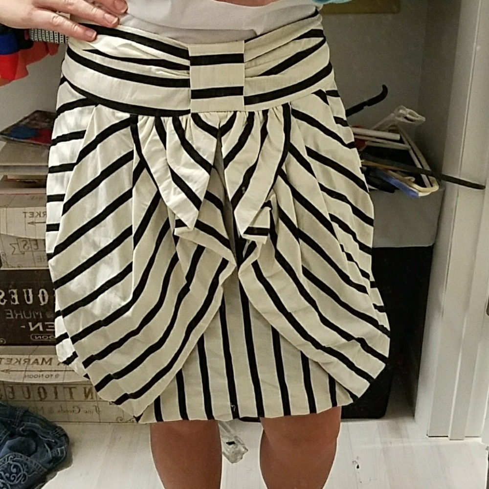 Eva Franco Bow Striped Skirt