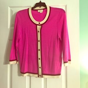 Kate Spade Hot Pink 3/4 Sleeve Cardigan