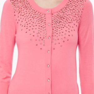 Kate Spade Embellished Coral Cardigan