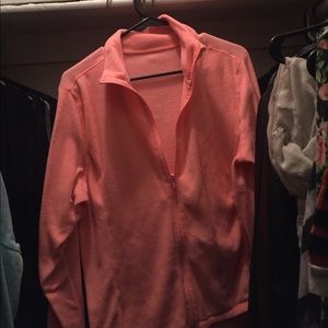 Plain peach pink jacket.
