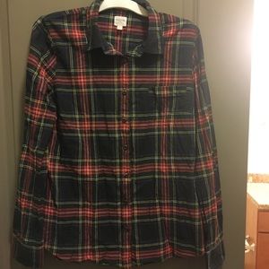 J. Crew Perfect shirt in navy plaid