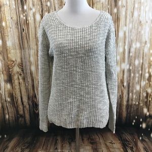 Madewell gray/white knit tunic pullover, small