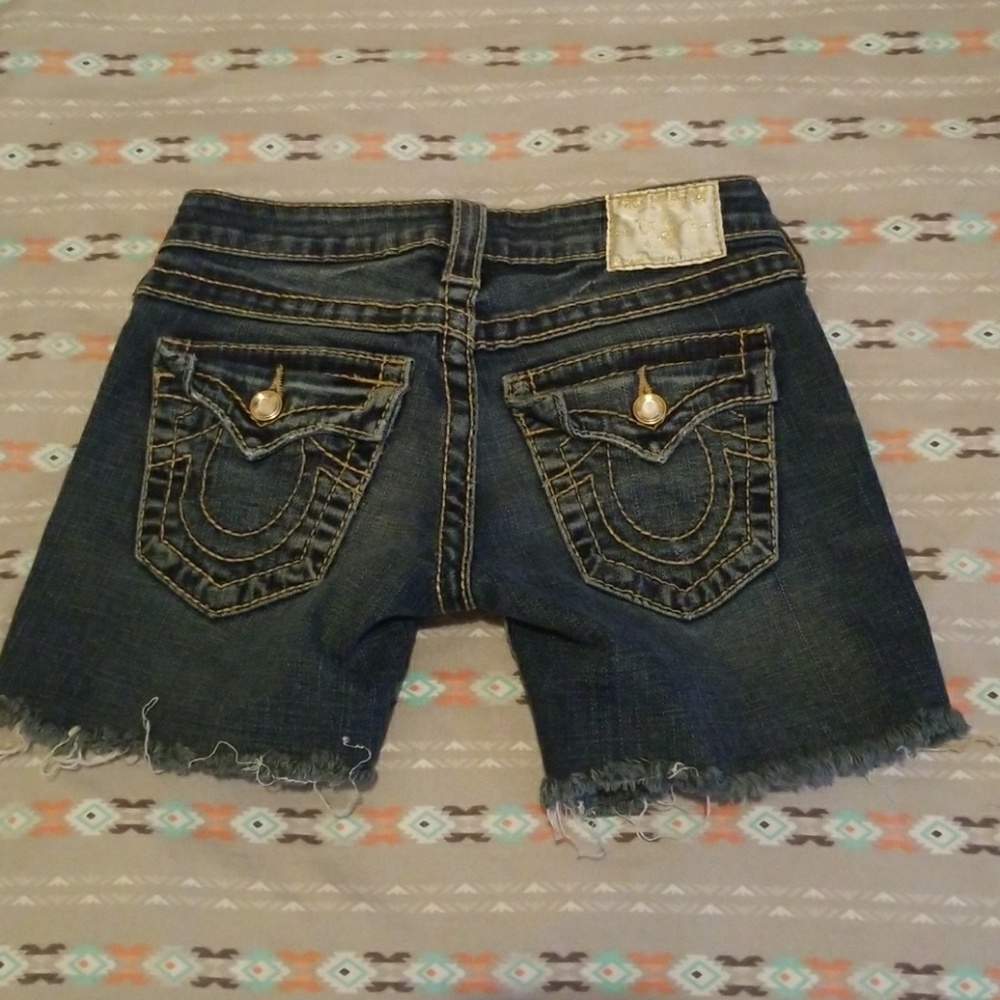 True Religion cutoff jean shorts