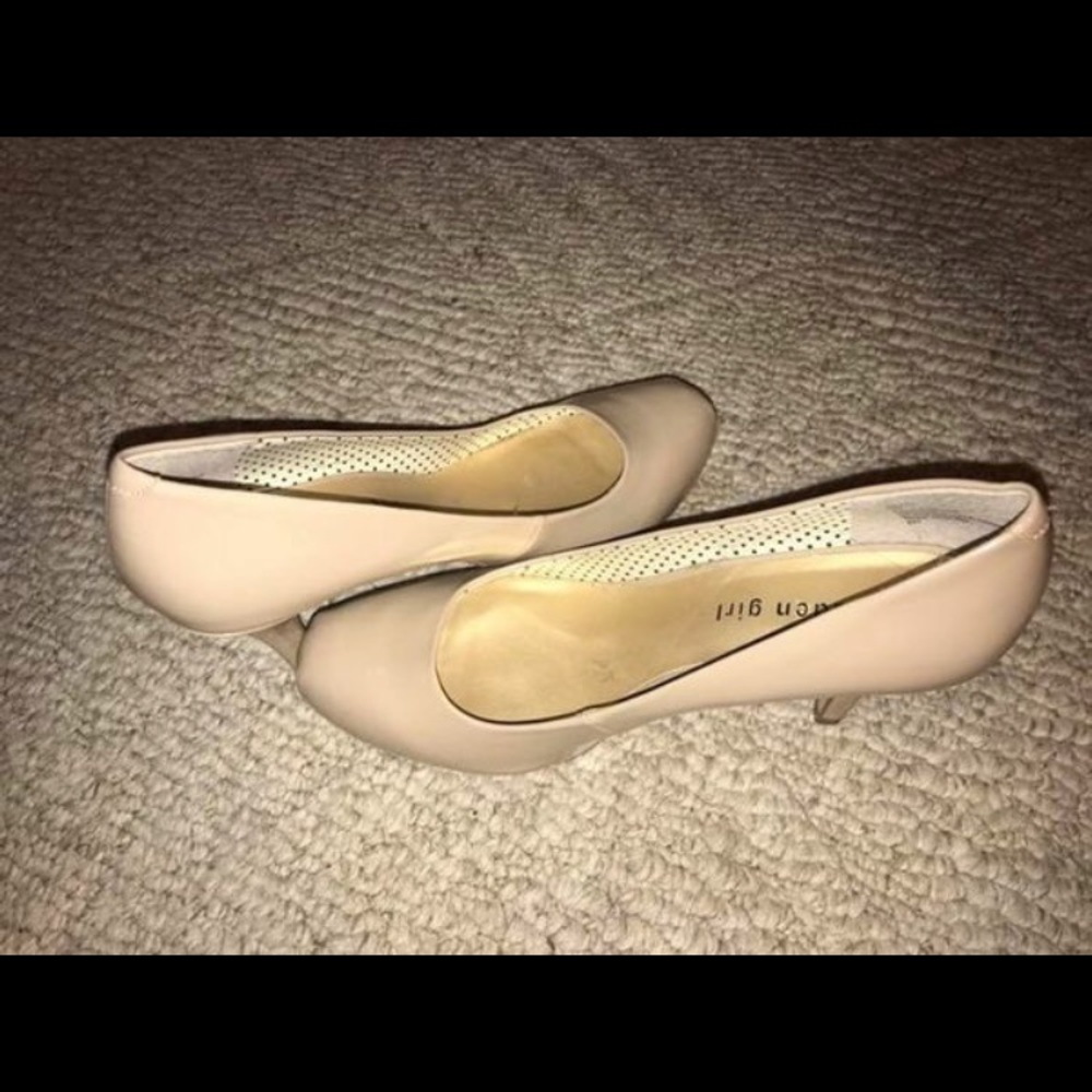 Beige high heels