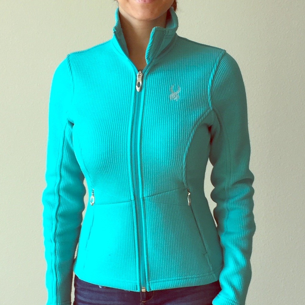 Spyder teal/turquoise Core sweater/jacket/baselaye
