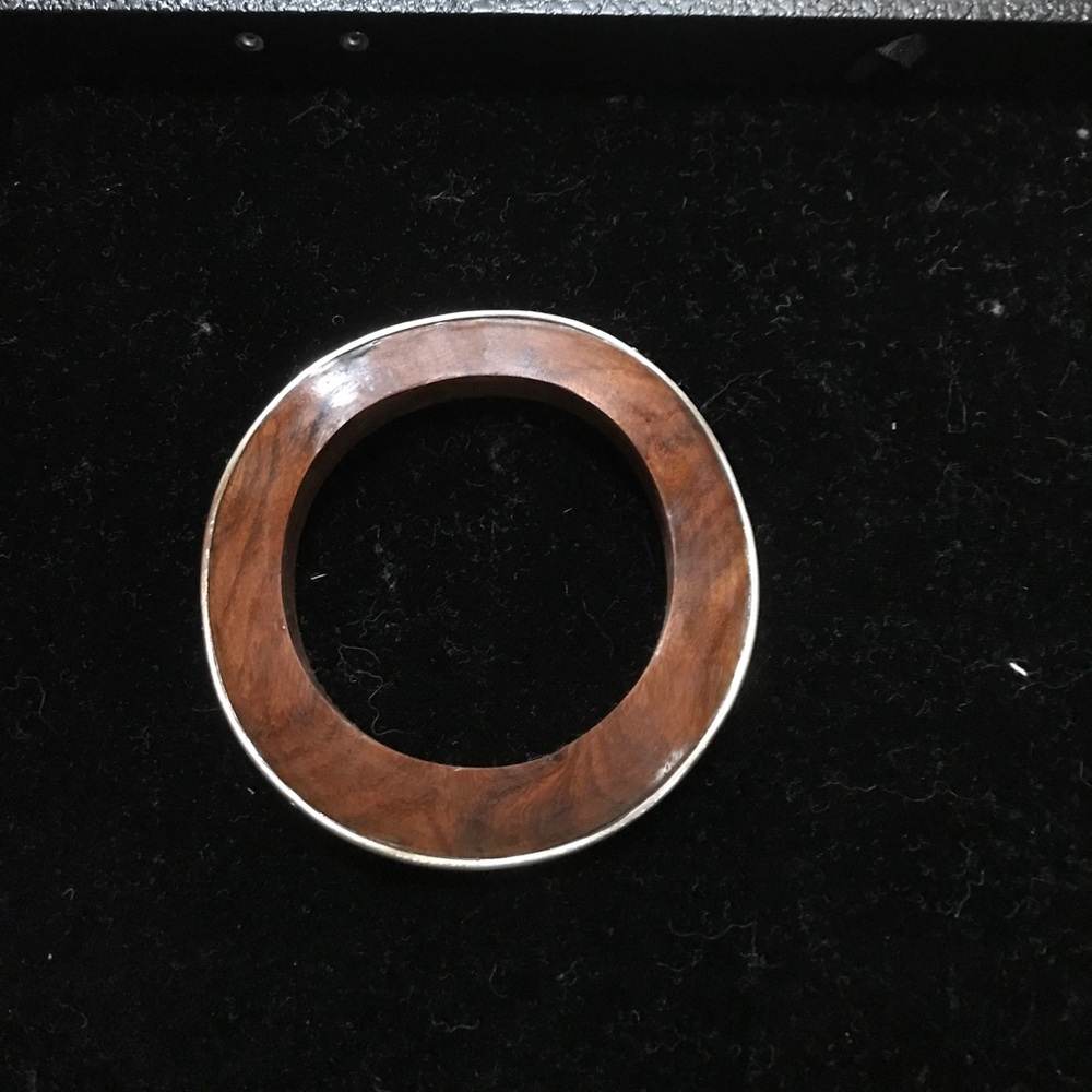 Wood and sterling silver silpada bracelet