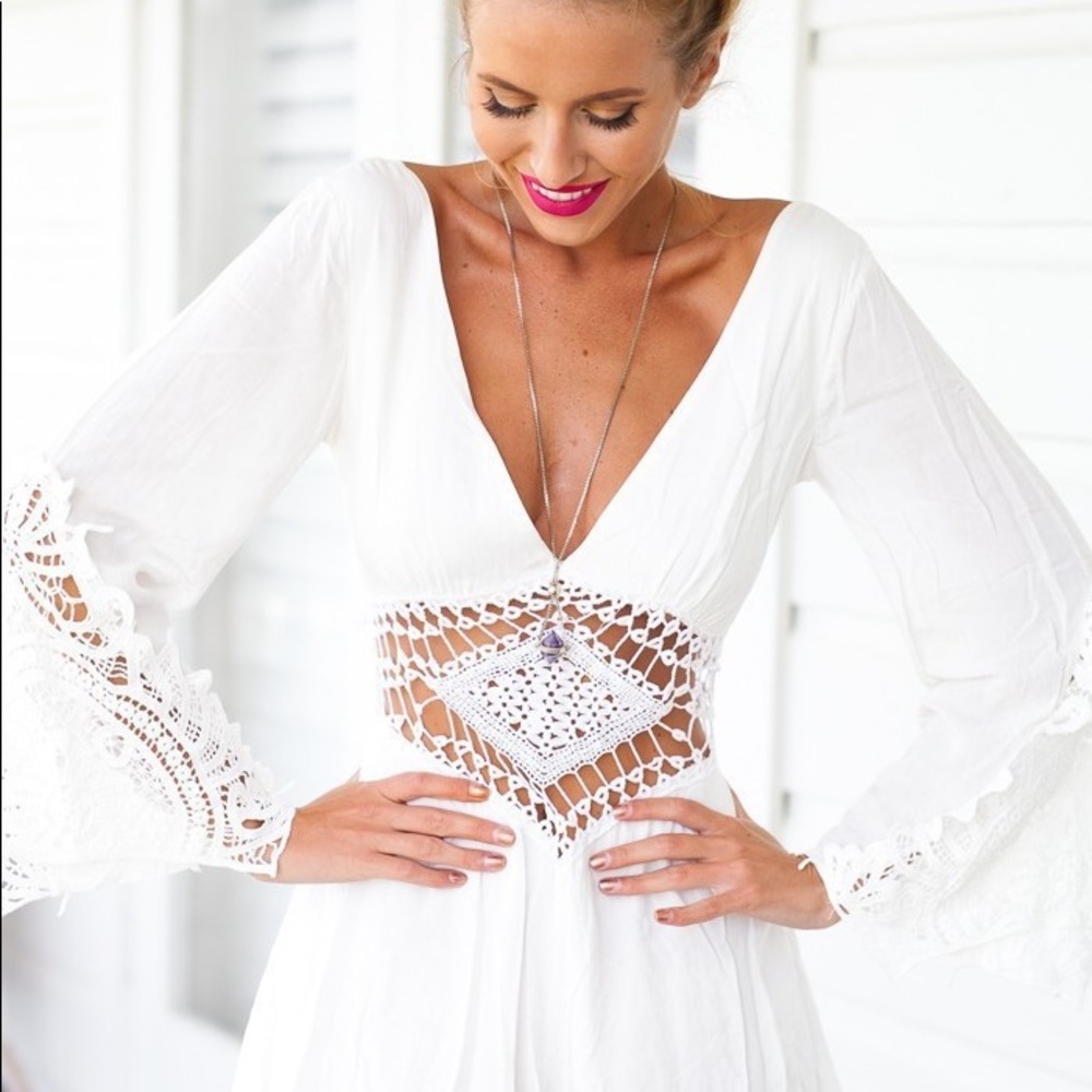 ✖️SOLD✖️Mura Boutique White Avani Playsuit