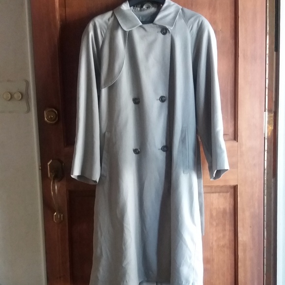 London Fog Jackets & Blazers - London Fog Gray-Green Trench Coat, 10 Petite