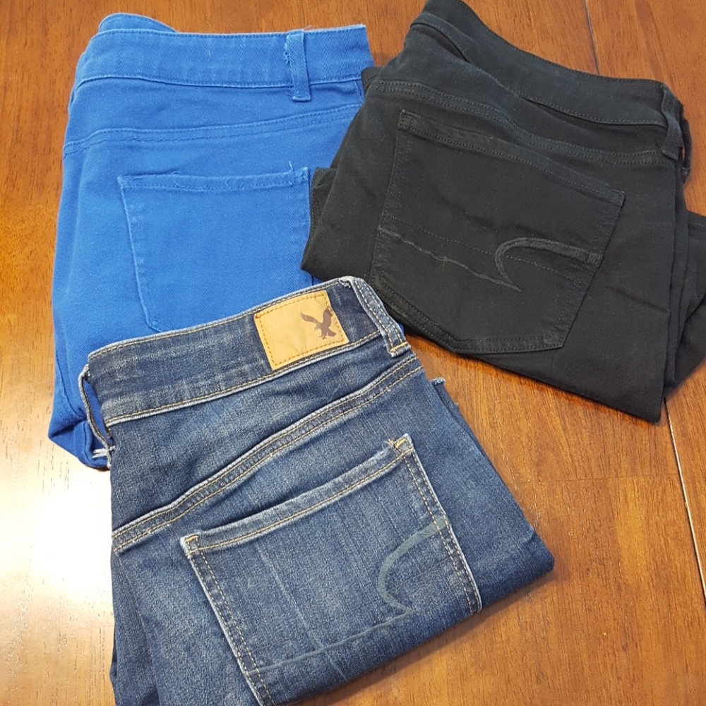 Bright blue denim shorts