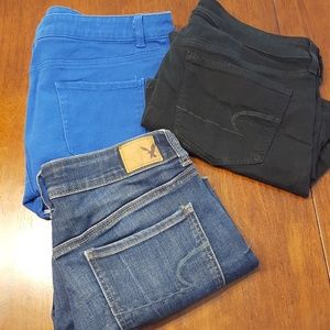 Bright blue denim shorts