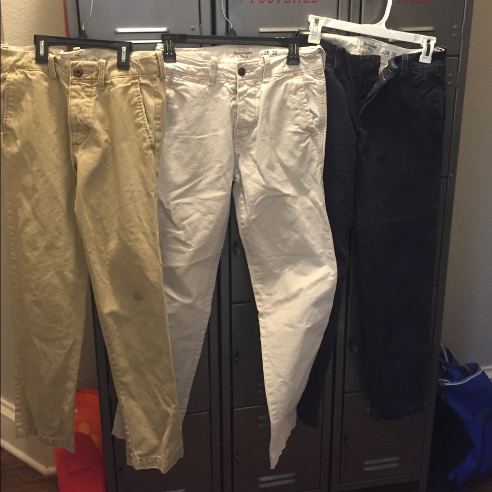 3 pair of  pants, 2 Abercrombie & 1 Hollister.