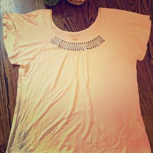 Ivory Michael Kors Top w silver metal design Sz XL Ivory Michael Kors Top w silver metal design Sz XL