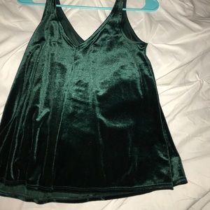 Emerald Green Velvet Tank Shirt
