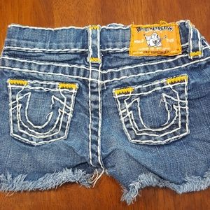 Girls true religion jeans shorts