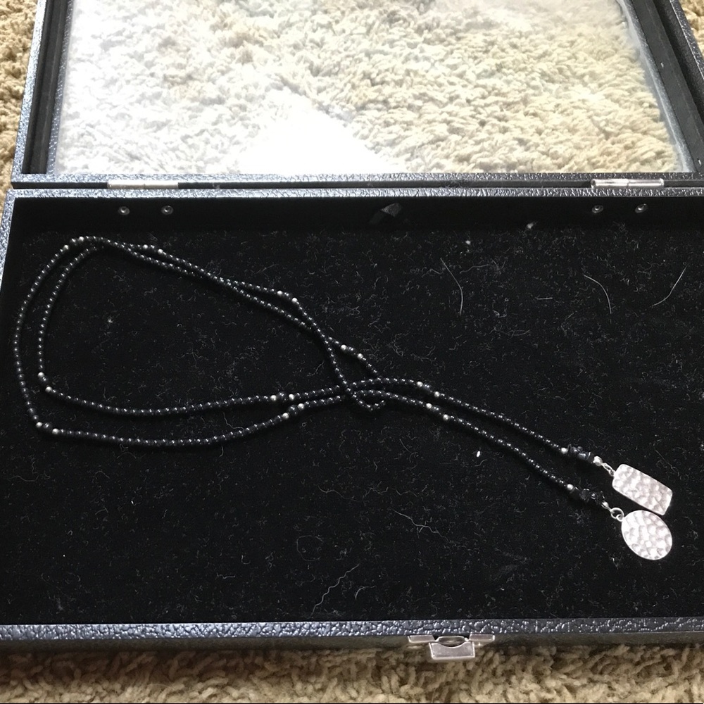 Lariat black and silver silpada necklace