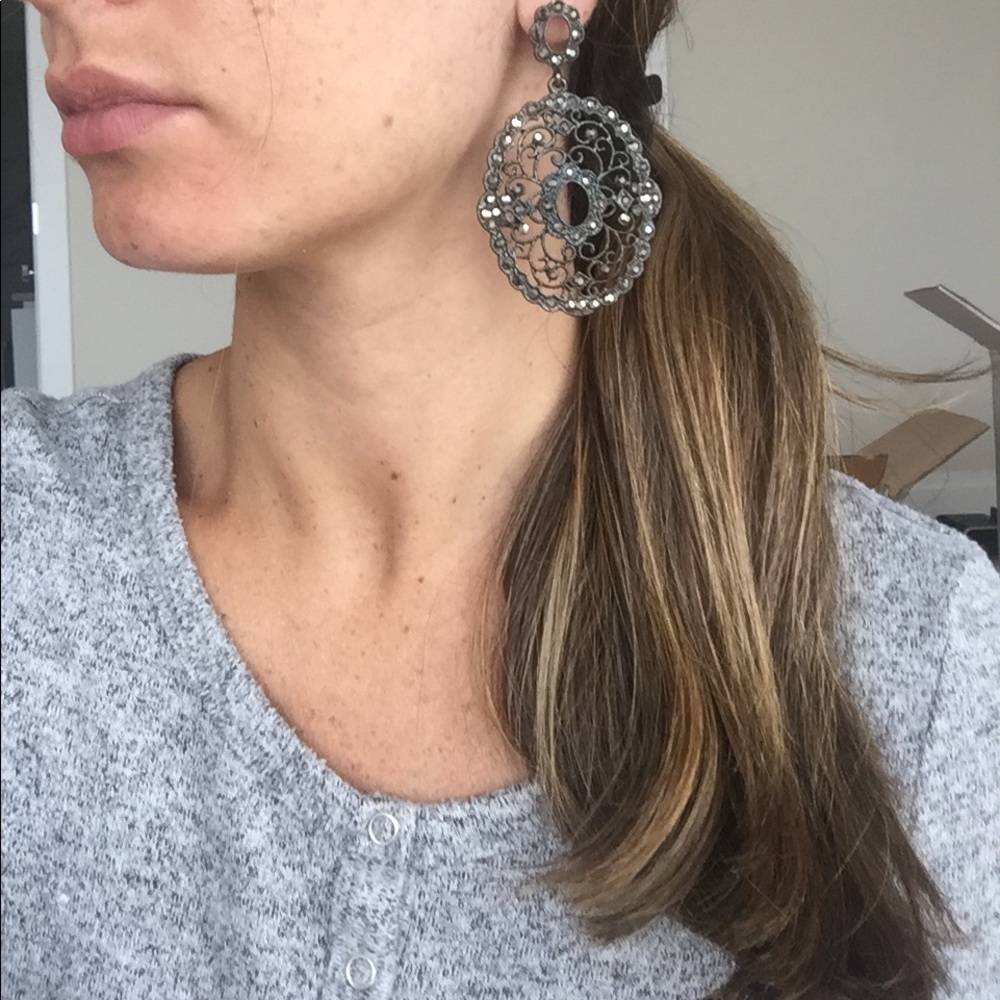 Chandelier Rhinestone Earrings - Picture 3 of 4