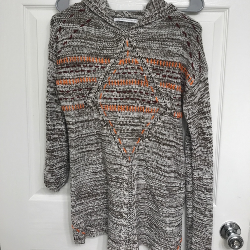 Collective concepts knitted hoodie