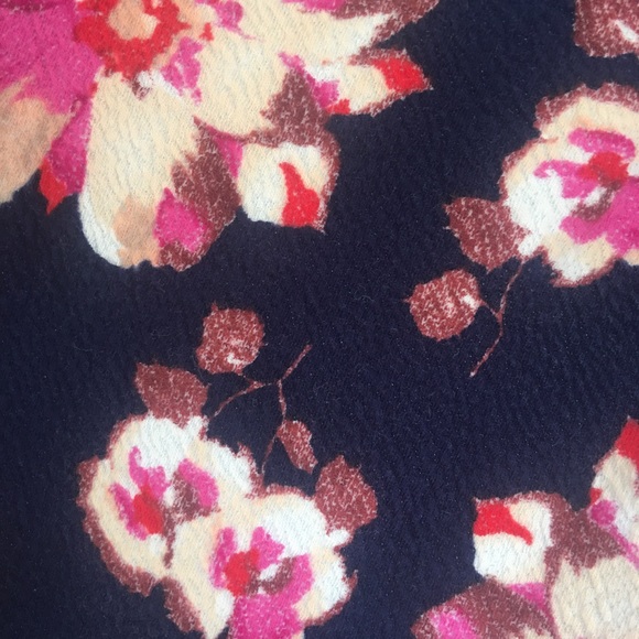 Anthropologie navy floral peplum top - Picture 5 of 7