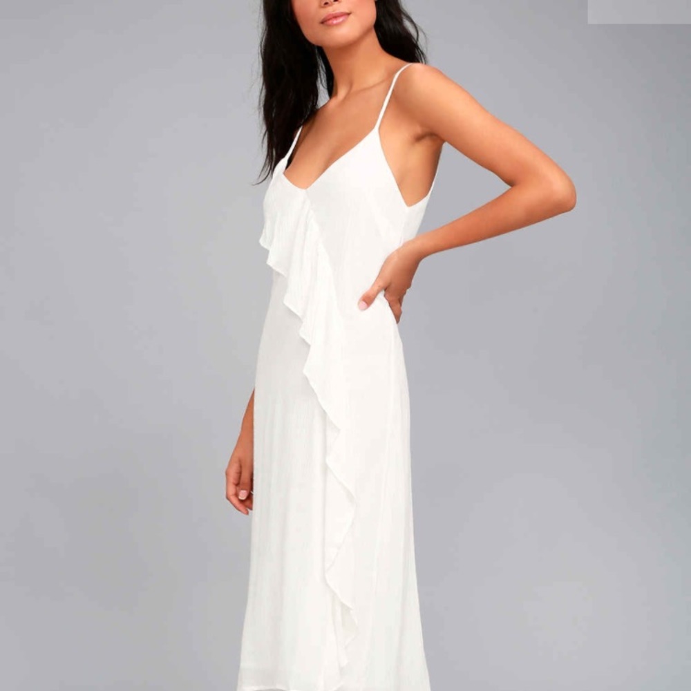 White midi dress