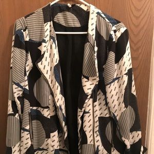 Topshop Mixed Print oversized biker jacket US6