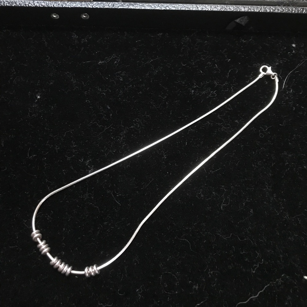 Sterling silver with silver disks necklace