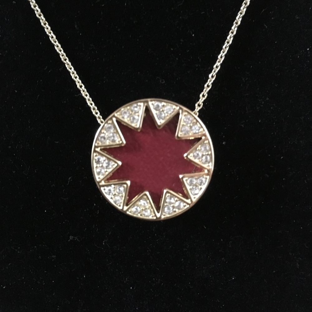 House of Harlow mini starburst pave necklace Red
