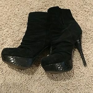 Black suede boots