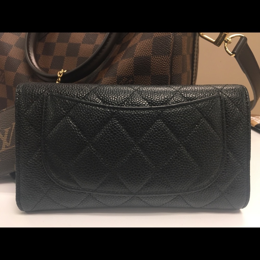 SOLD! Chanel black caviar long flap wallet - Picture 2 of 8