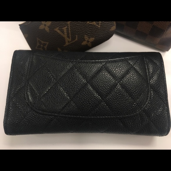 SOLD! Chanel black caviar long flap wallet - Picture 8 of 8