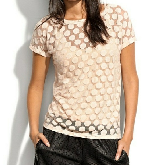 Madewell Tops - Madewell's Hi-Line cream Polladot short sleeve top