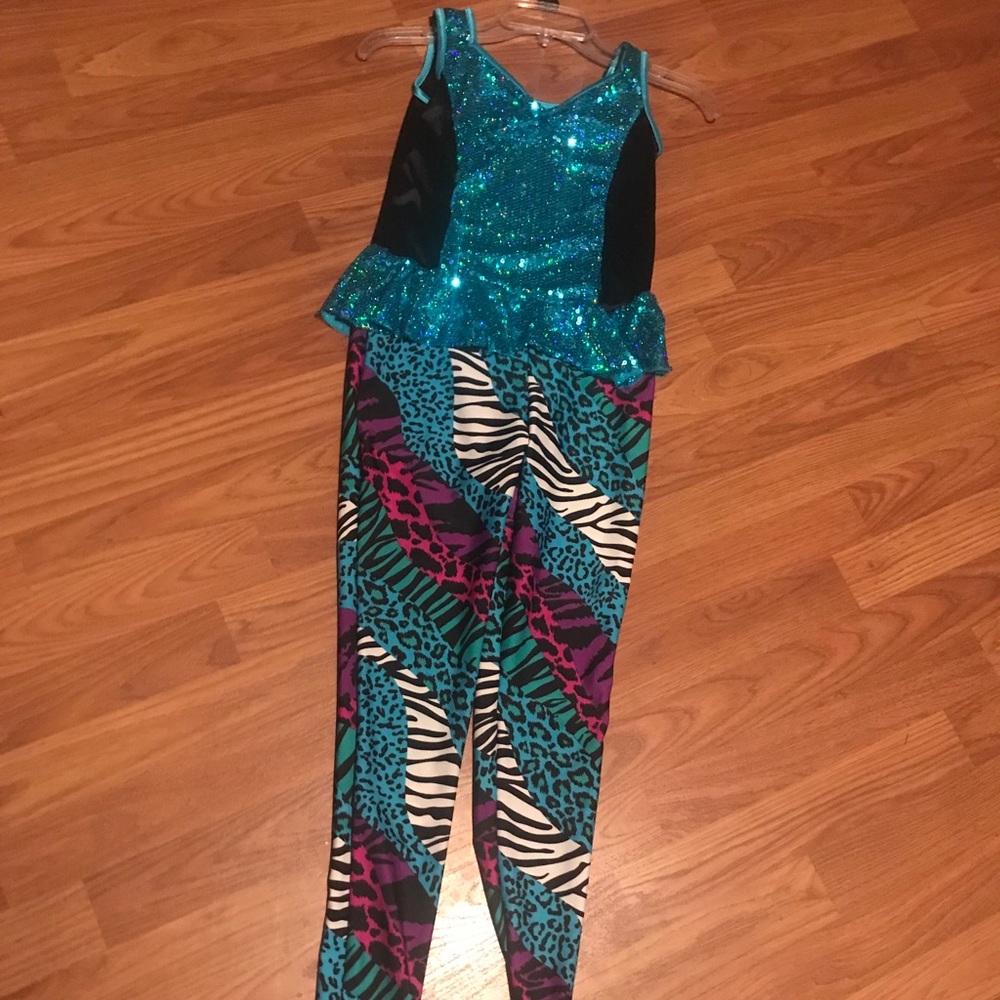 Wild animal print one piece leotard